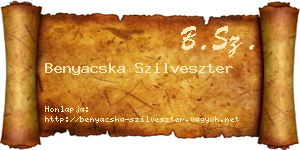 Benyacska Szilveszter névjegykártya